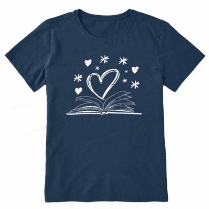 Pagewings Bookworm Librarian Valentines Day Book T-Shirt Unisex Classic T-shirt