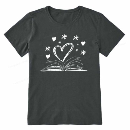 Pagewings Bookworm Librarian Valentines Day Book T-Shirt Unisex Classic T-shirt