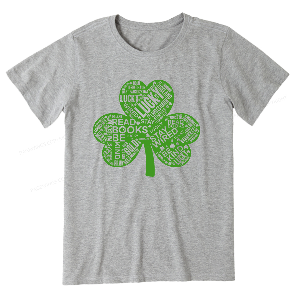 Pagewings St Patricks Day Shirt Lucky Reading Shirt Unisex Classic T-shirt