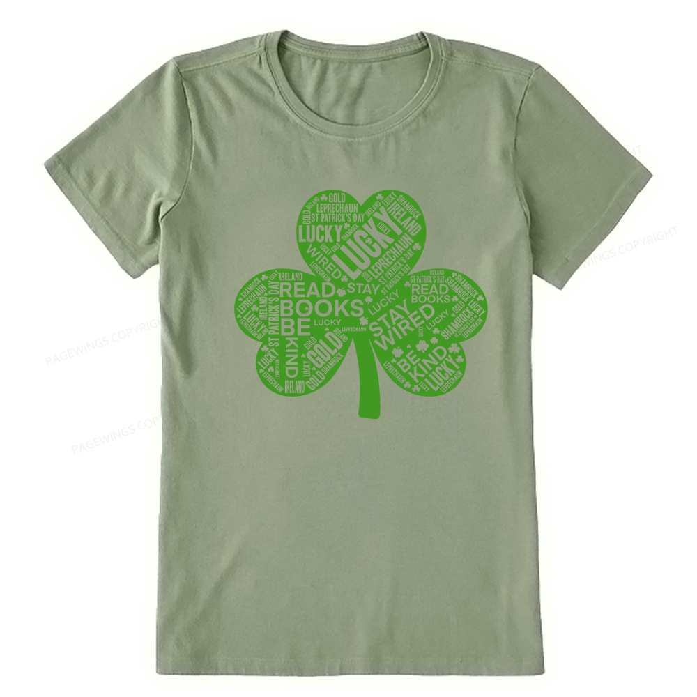 Pagewings St Patricks Day Shirt Lucky Reading Shirt Unisex Classic T-shirt