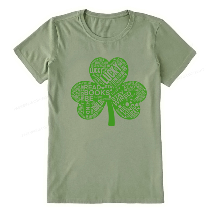 Pagewings St Patricks Day Shirt Lucky Reading Shirt Unisex Classic T-shirt