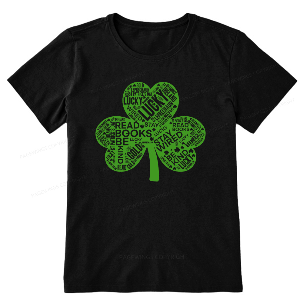 Pagewings St Patricks Day Shirt Lucky Reading Shirt Unisex Classic T-shirt