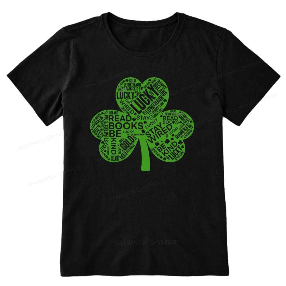 Pagewings St Patricks Day Shirt Lucky Reading Shirt Unisex Classic T-shirt
