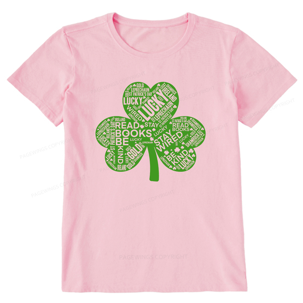 Pagewings St Patricks Day Shirt Lucky Reading Shirt Unisex Classic T-shirt
