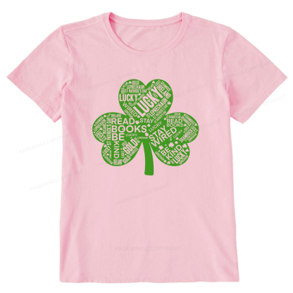 Pagewings St Patricks Day Shirt Lucky Reading Shirt Unisex Classic T-shirt