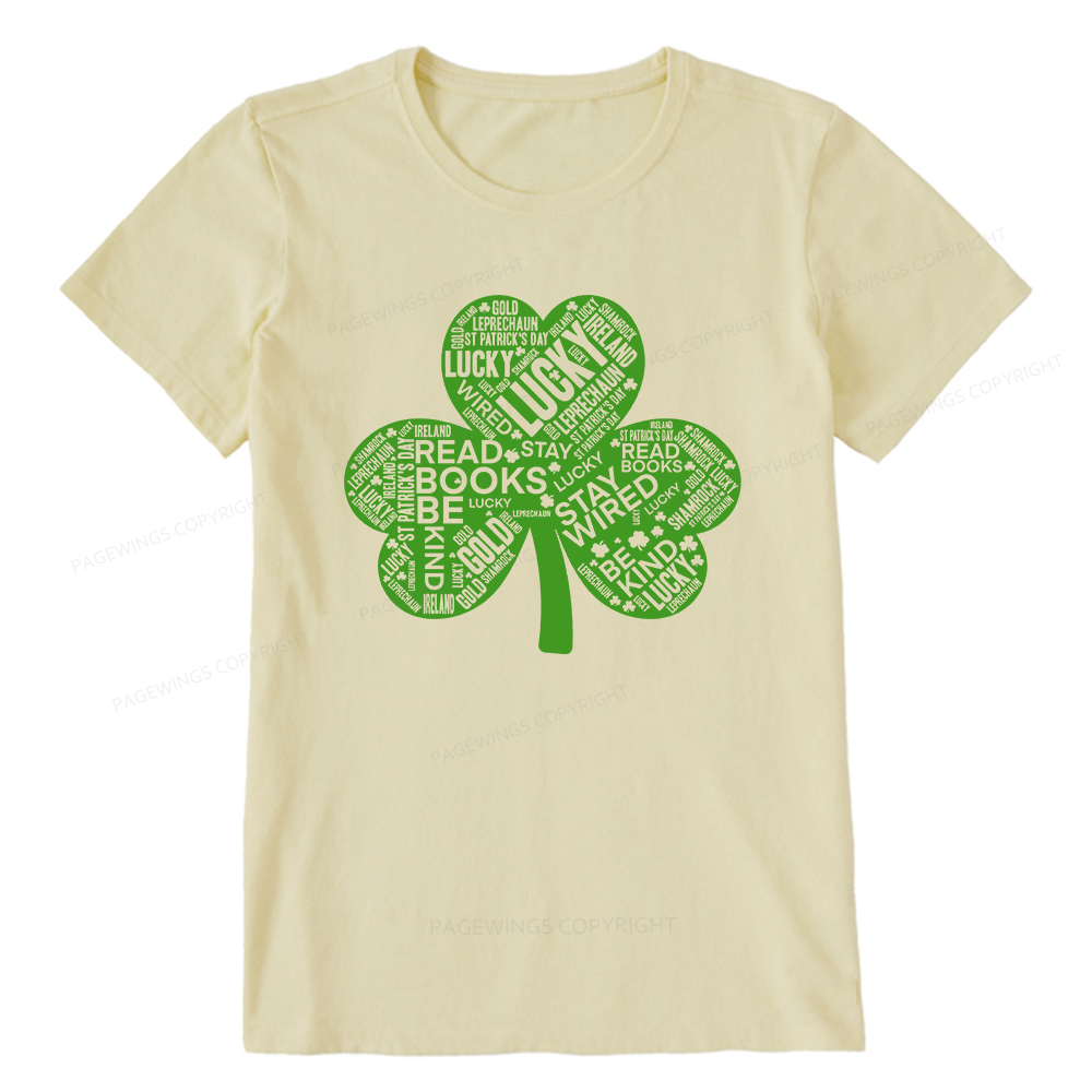 Pagewings St Patricks Day Shirt Lucky Reading Shirt Unisex Classic T-shirt