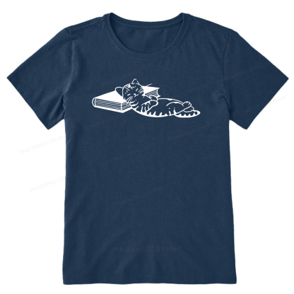 Pagewings A Cat Sleeping On The Book Unisex Classic T-shirt
