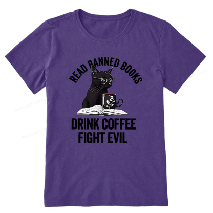 Pagewings Read Books Drink Coffee Fight Evil Shirt Unisex Classic T-shirt