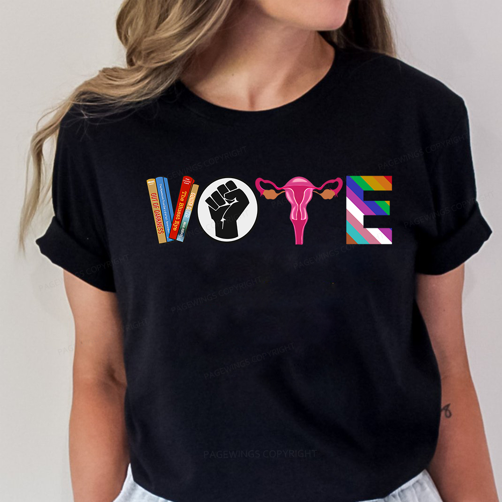 Pagewings VOTE Banned Books T-Shirt Unisex Classic T-shirt