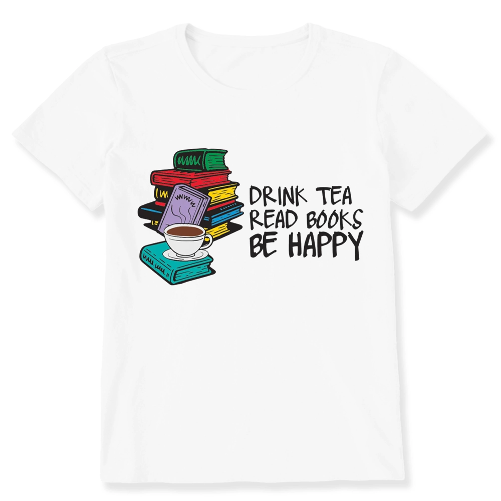 Pagewings Drink Tea Read Books Be Happy Unisex Classic T-shirt