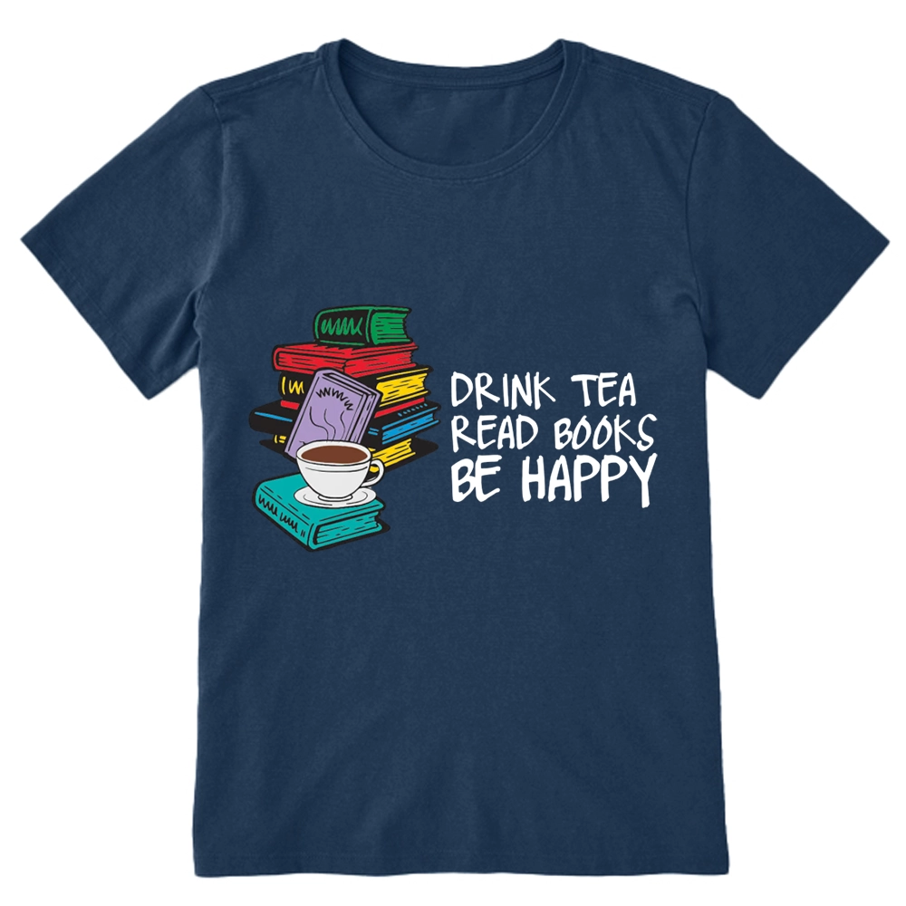 Pagewings Drink Tea Read Books Be Happy Unisex Classic T-shirt