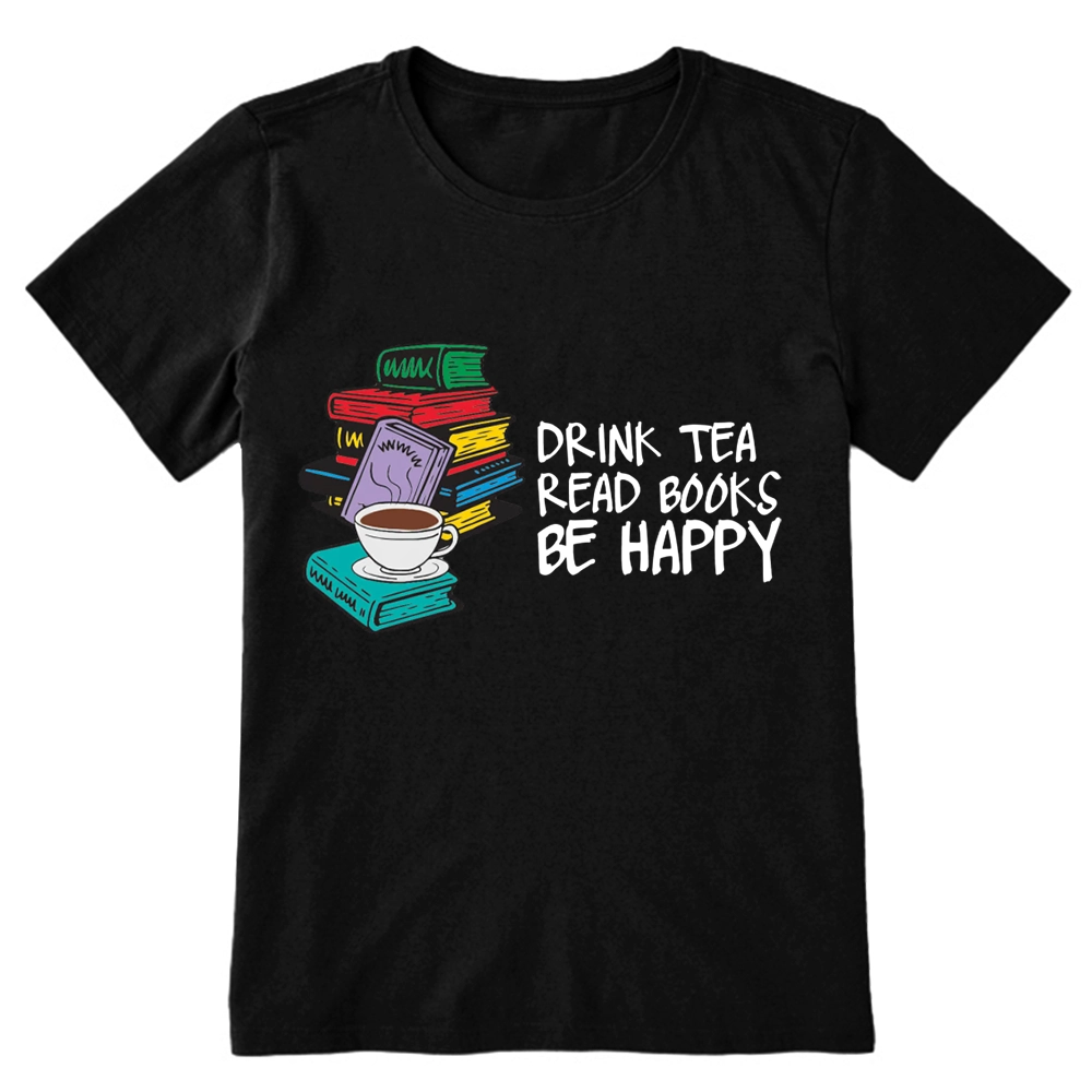 Pagewings Drink Tea Read Books Be Happy Unisex Classic T-shirt