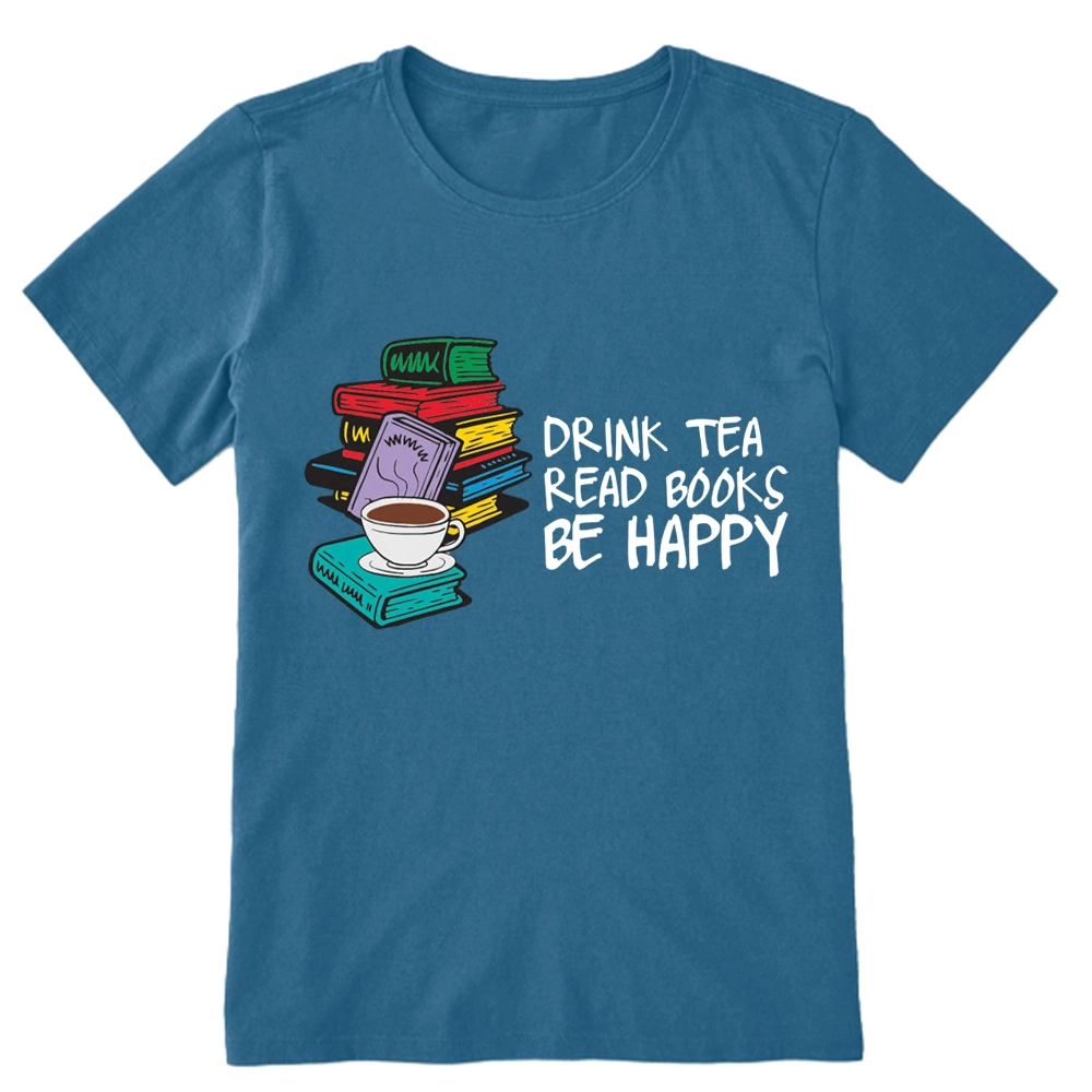 Pagewings Drink Tea Read Books Be Happy Unisex Classic T-shirt
