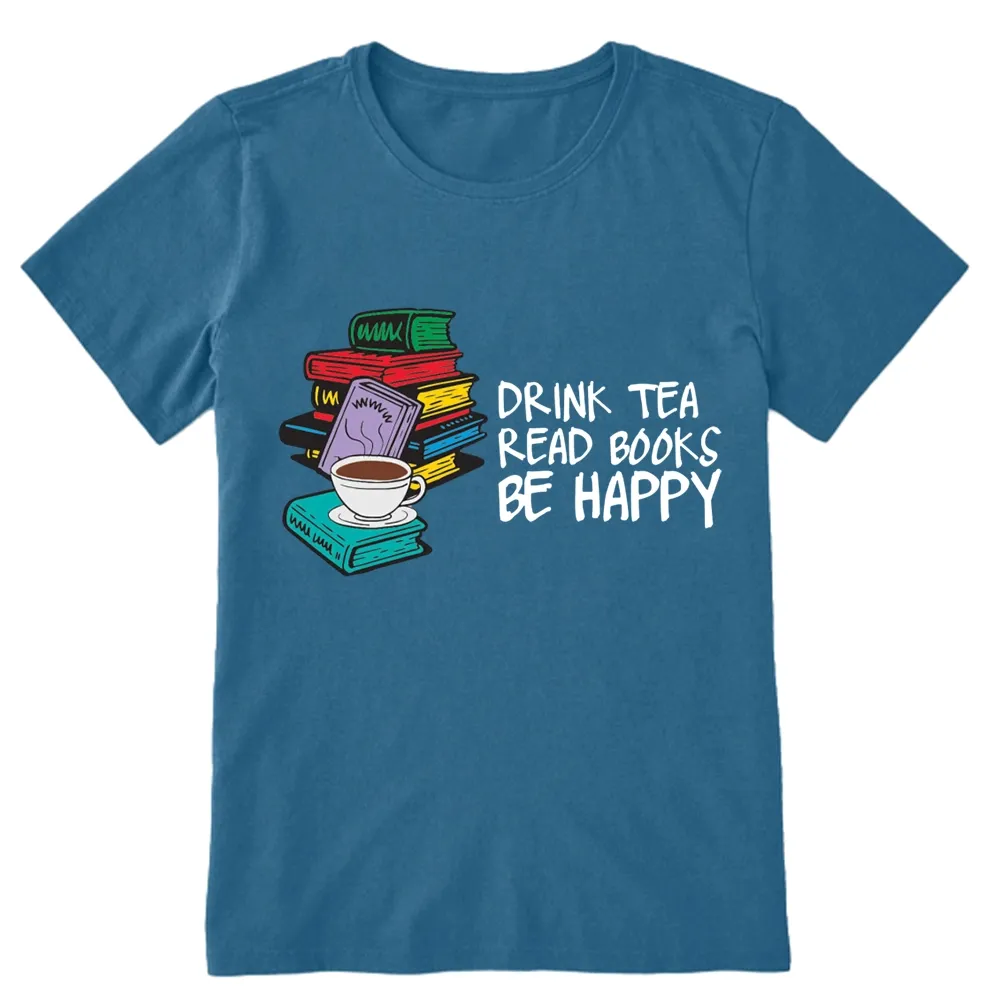 Pagewings Drink Tea Read Books Be Happy Unisex Classic T-shirt
