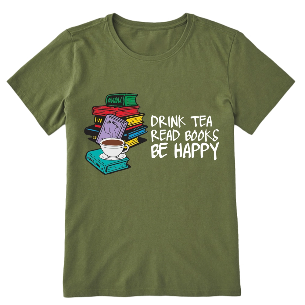 Pagewings Drink Tea Read Books Be Happy Unisex Classic T-shirt