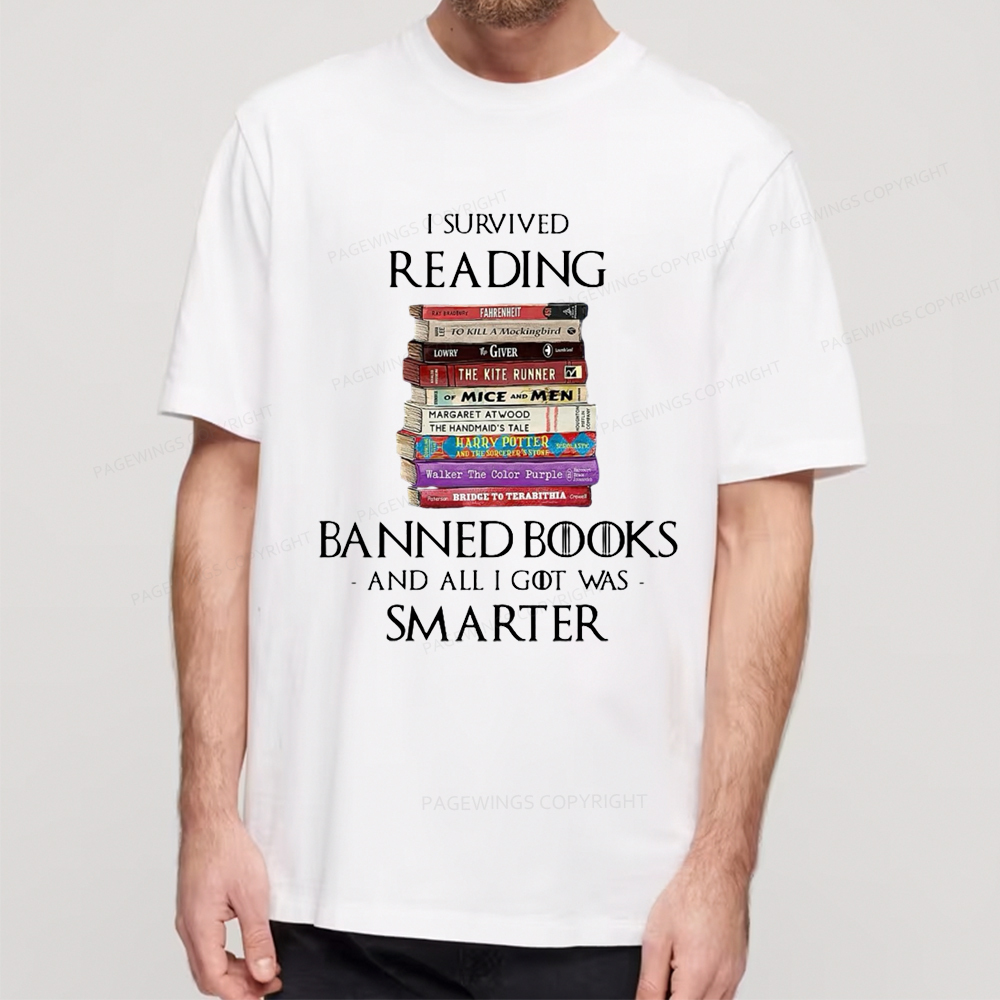 Pagewings I Survived Reading Banned Books Unisex Classic T-shirt