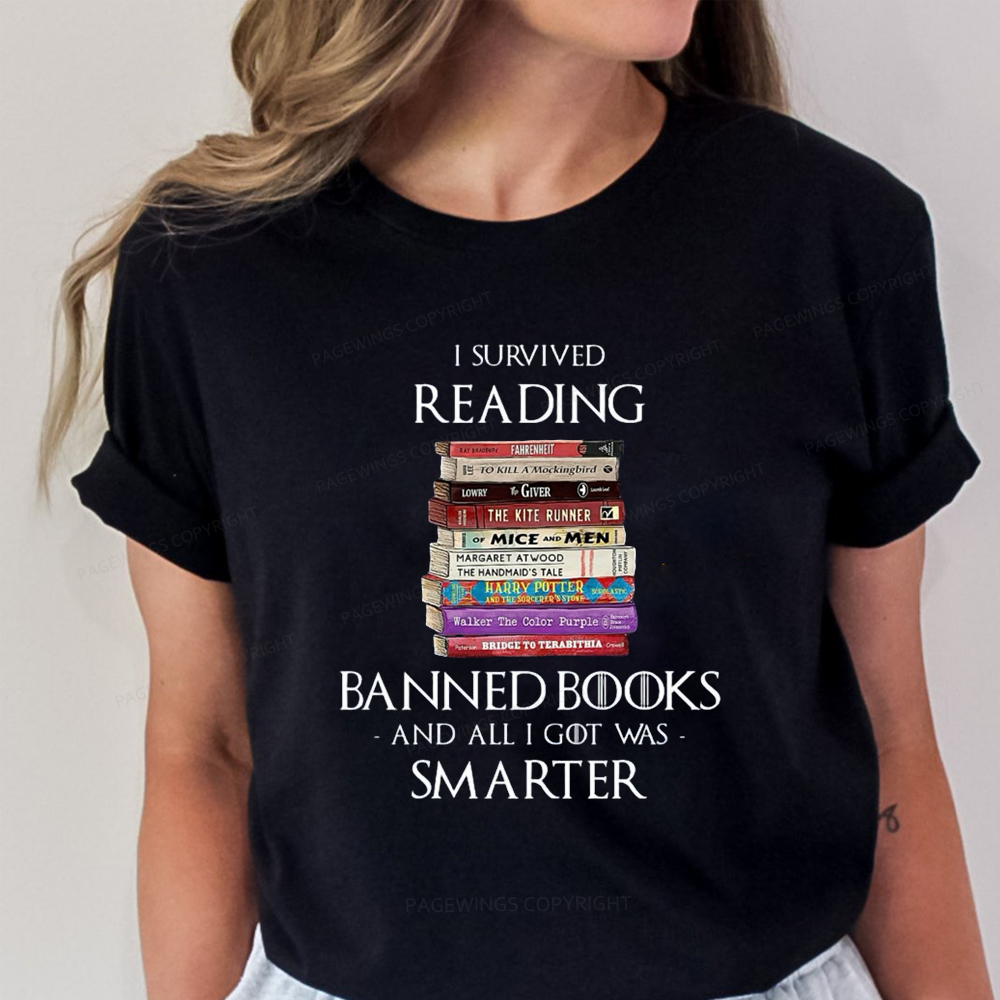 Pagewings I Survived Reading Banned Books Unisex Classic T-shirt
