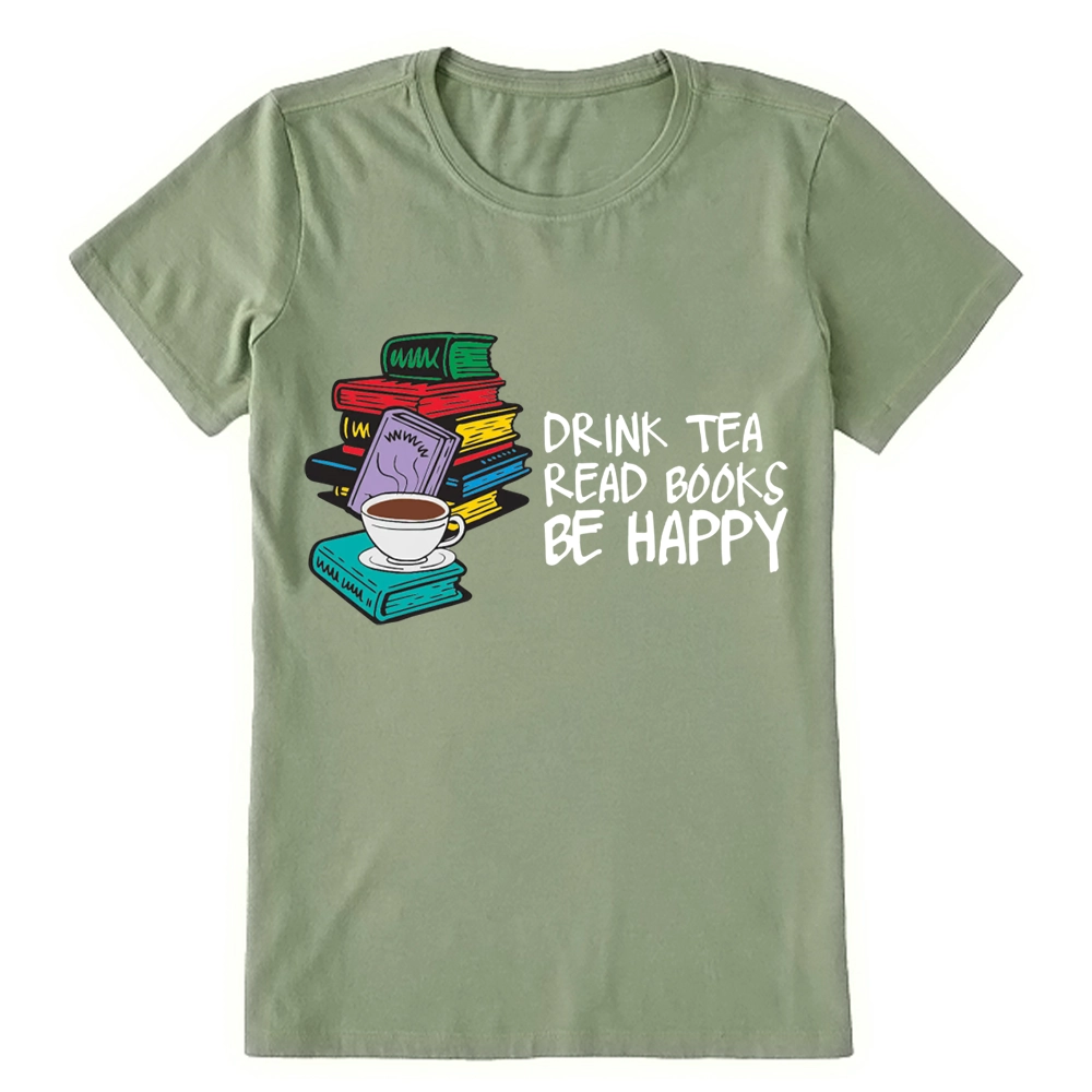Pagewings Drink Tea Read Books Be Happy Unisex Classic T-shirt