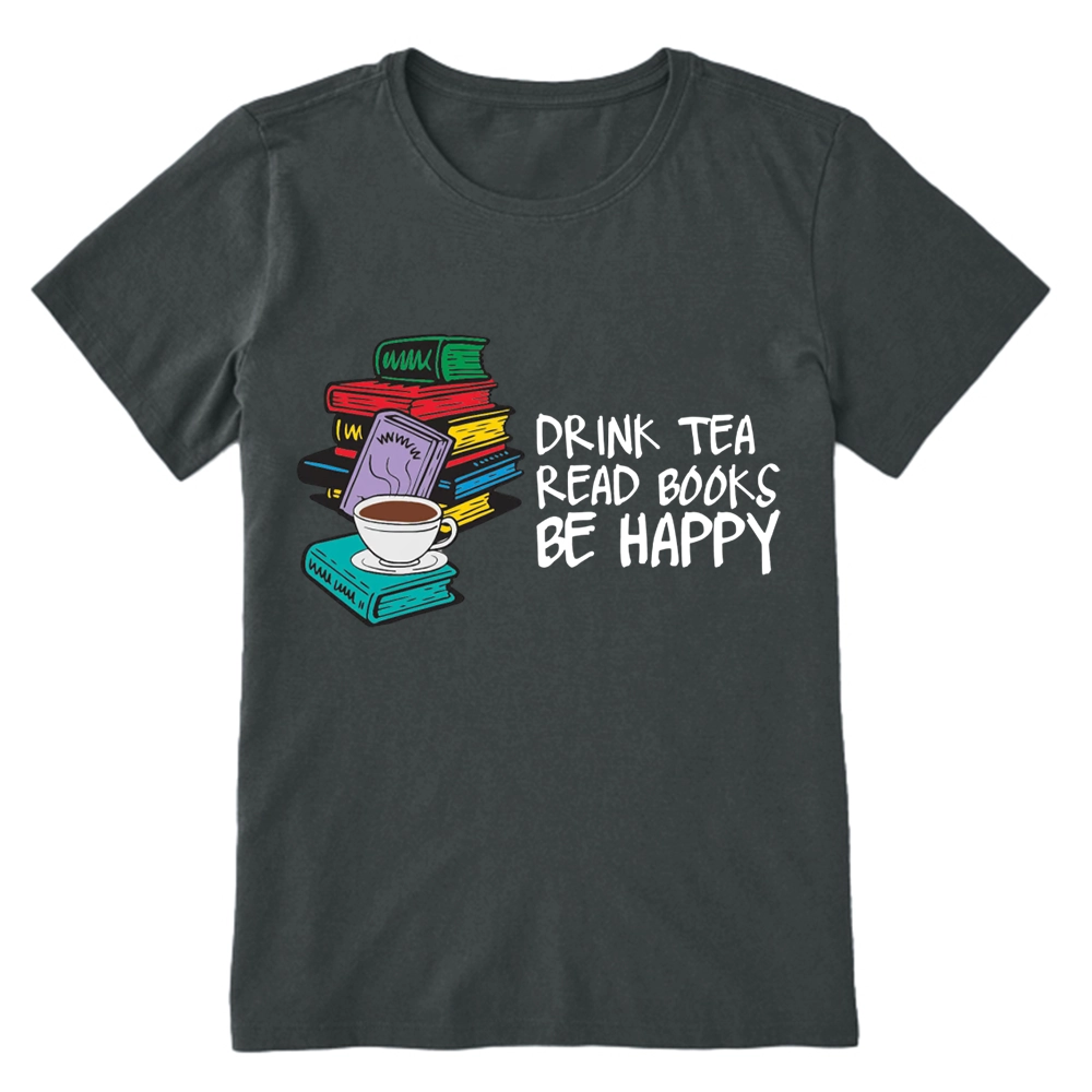 Pagewings Drink Tea Read Books Be Happy Unisex Classic T-shirt