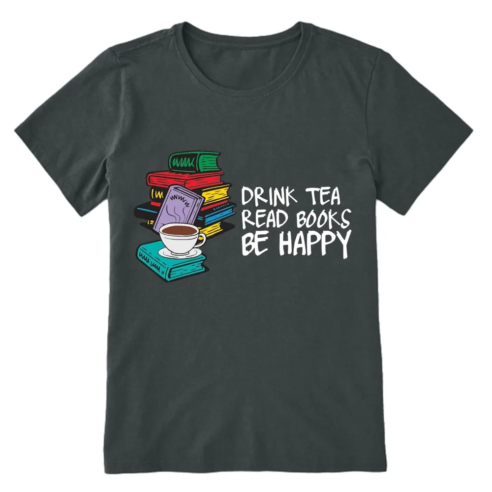 Pagewings Drink Tea Read Books Be Happy Unisex Classic T-shirt