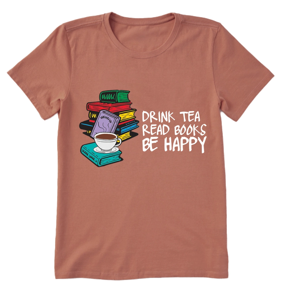 Pagewings Drink Tea Read Books Be Happy Unisex Classic T-shirt