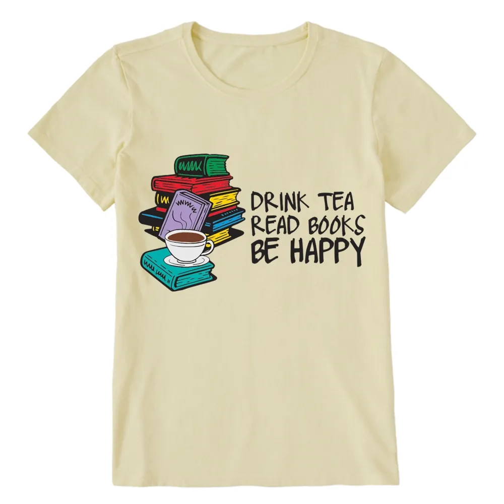 Pagewings Drink Tea Read Books Be Happy Unisex Classic T-shirt