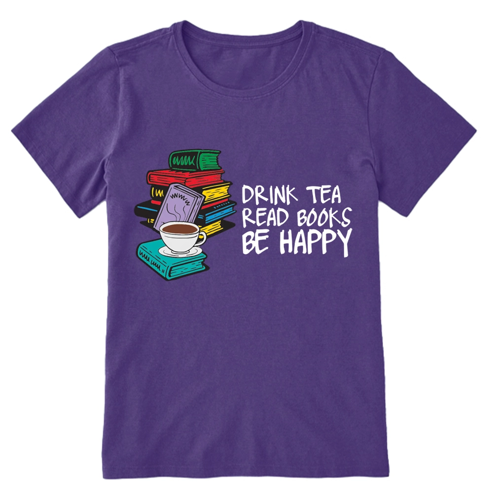 Pagewings Drink Tea Read Books Be Happy Unisex Classic T-shirt