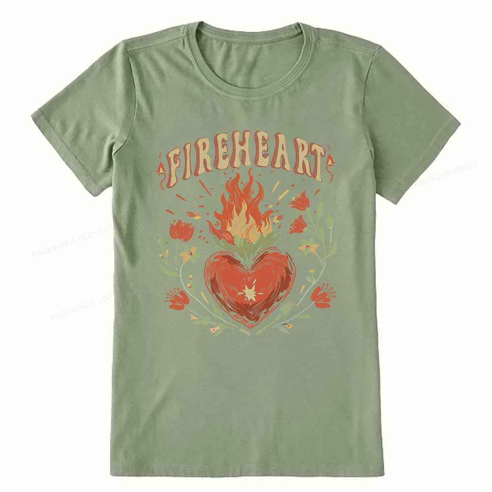 Pagewings Vintage Fire-heart Shirt Unisex Classic T-shirt