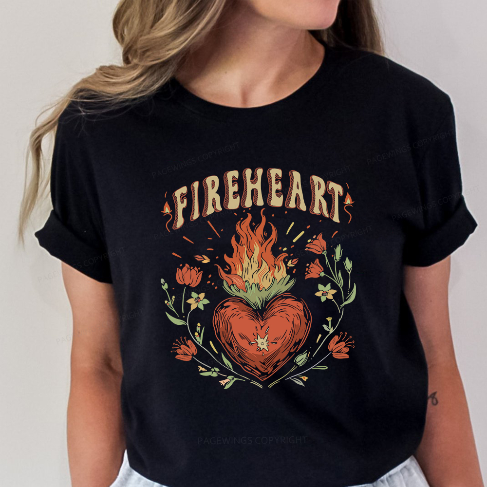 Pagewings Vintage Fire-heart Shirt Unisex Classic T-shirt