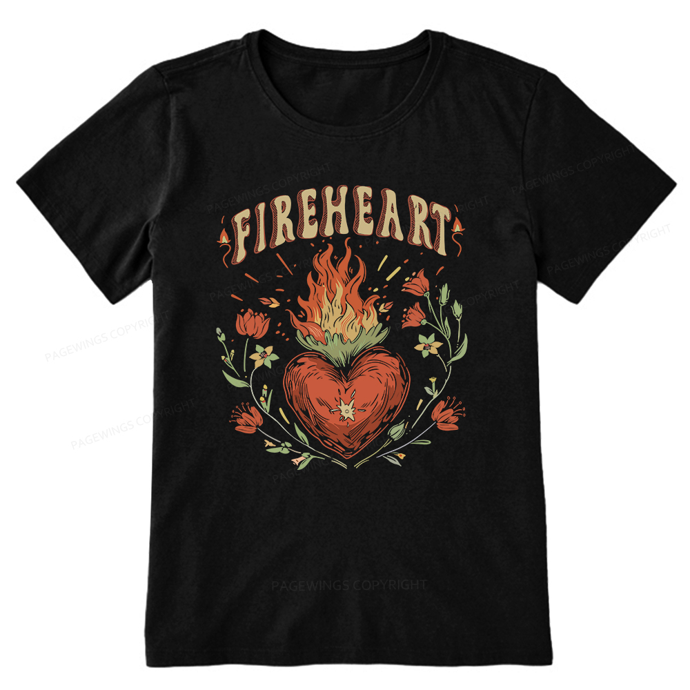 Pagewings Vintage Fire-heart Shirt Unisex Classic T-shirt