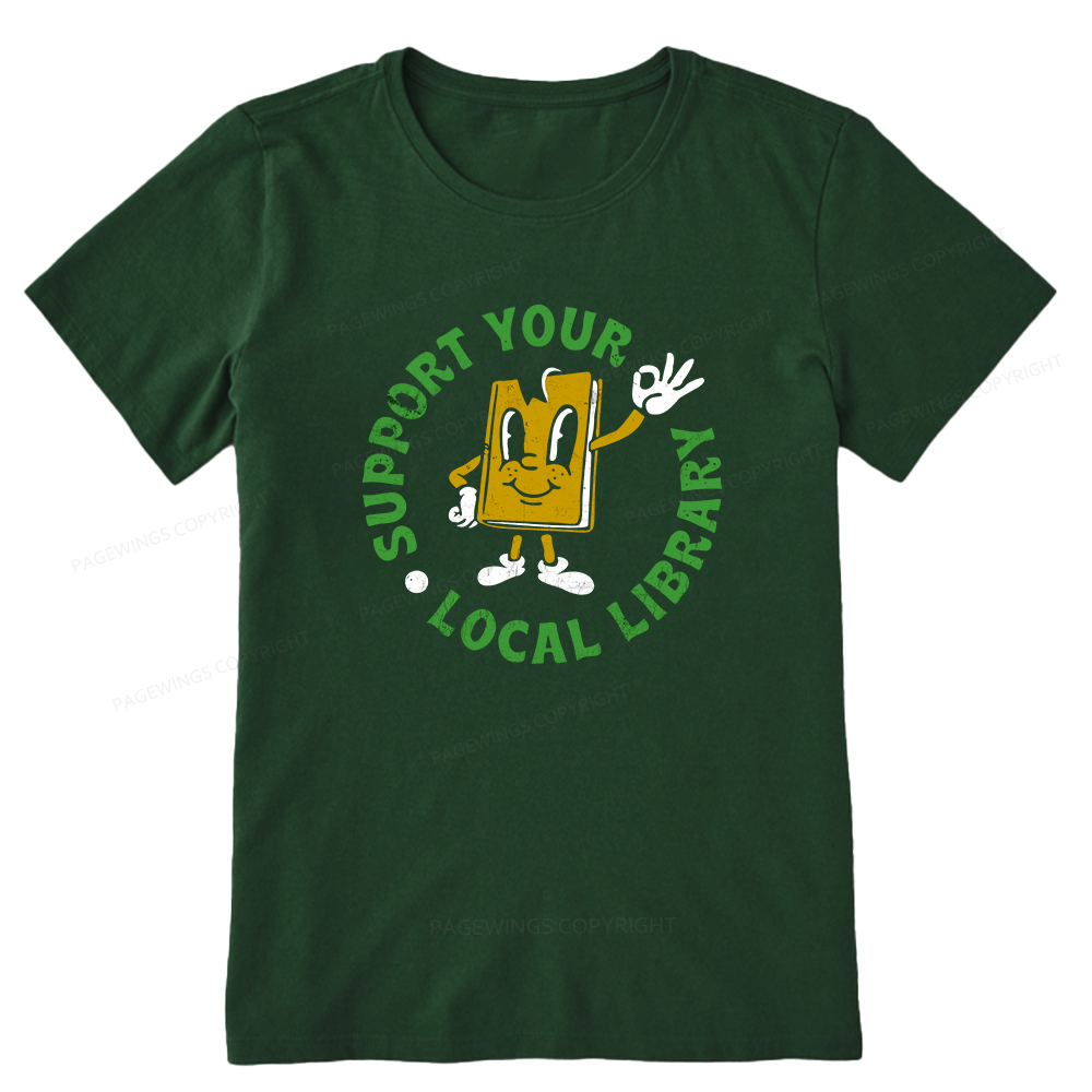Pagewings Support Your Local Library Adult Unisex Classic T-shirt