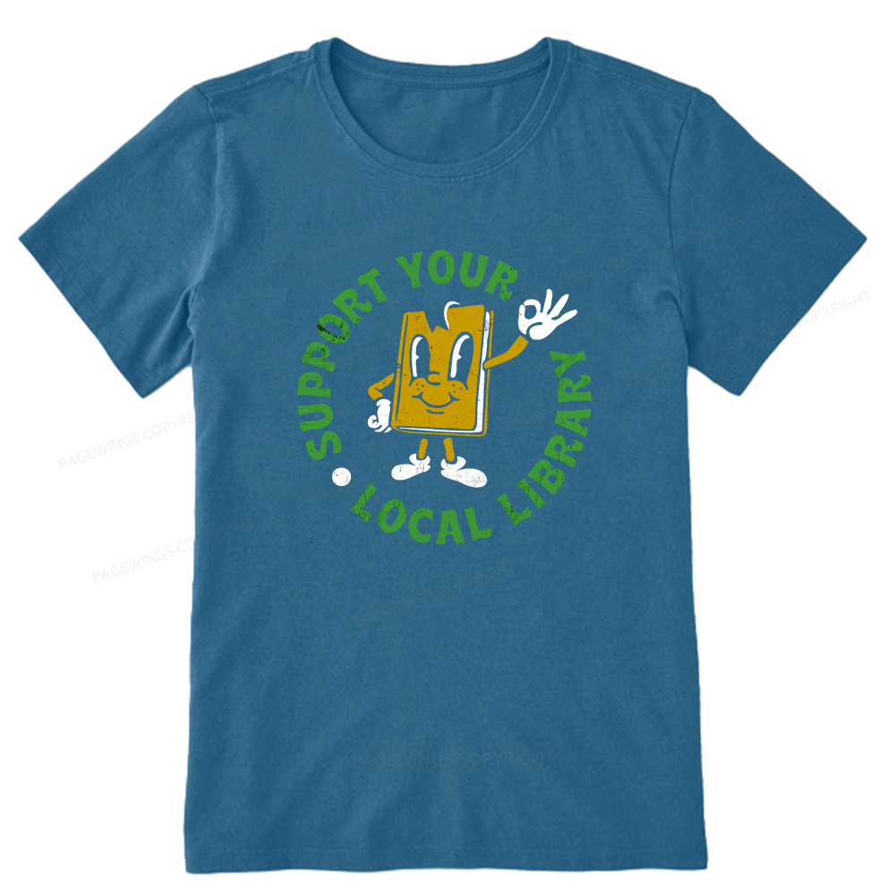 Pagewings Support Your Local Library Adult Unisex Classic T-shirt