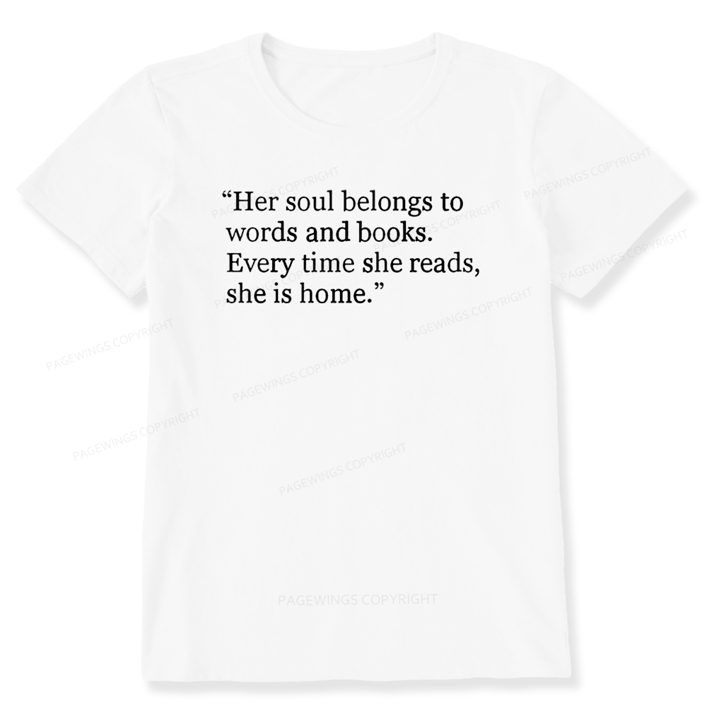 Pagewings Her Soul Belongs To Words And Books Unisex Classic T-shirt