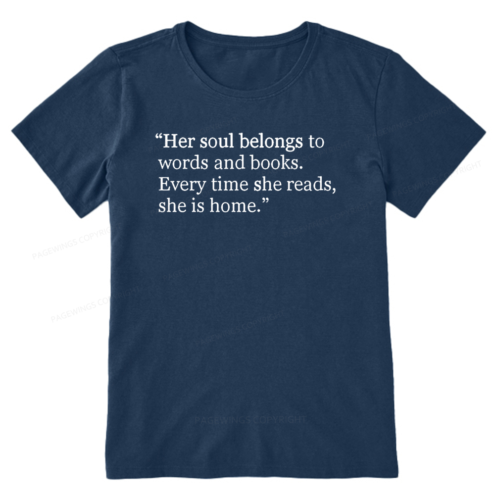 Pagewings Her Soul Belongs To Words And Books Unisex Classic T-shirt