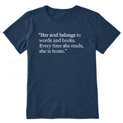 Pagewings Her Soul Belongs To Words And Books Unisex Classic T-shirt