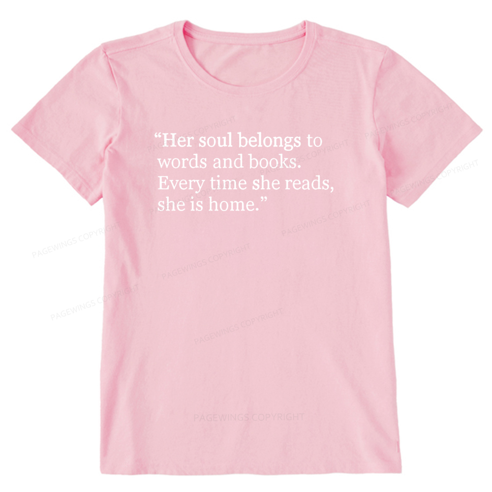 Pagewings Her Soul Belongs To Words And Books Unisex Classic T-shirt-Pagewings sale