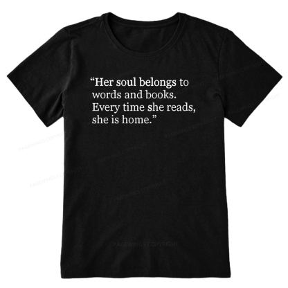 Pagewings Her Soul Belongs To Words And Books Unisex Classic T-shirt