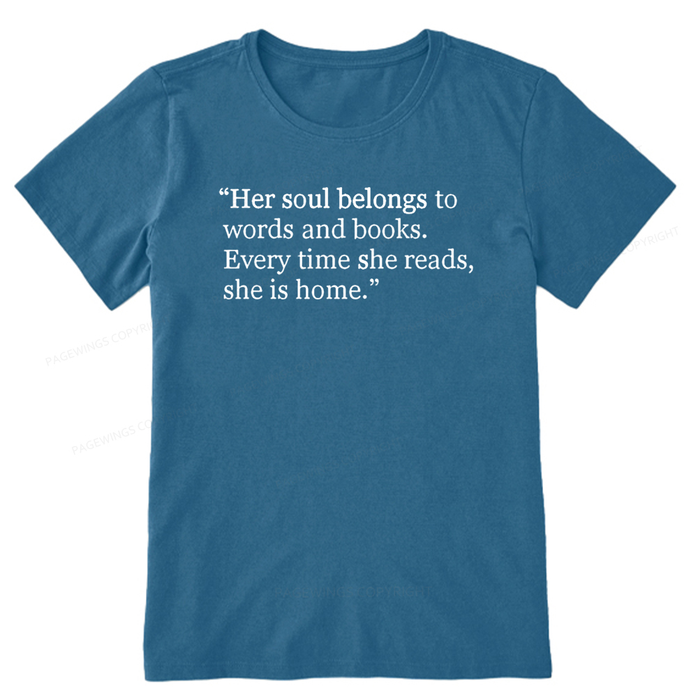 Pagewings Her Soul Belongs To Words And Books Unisex Classic T-shirt
