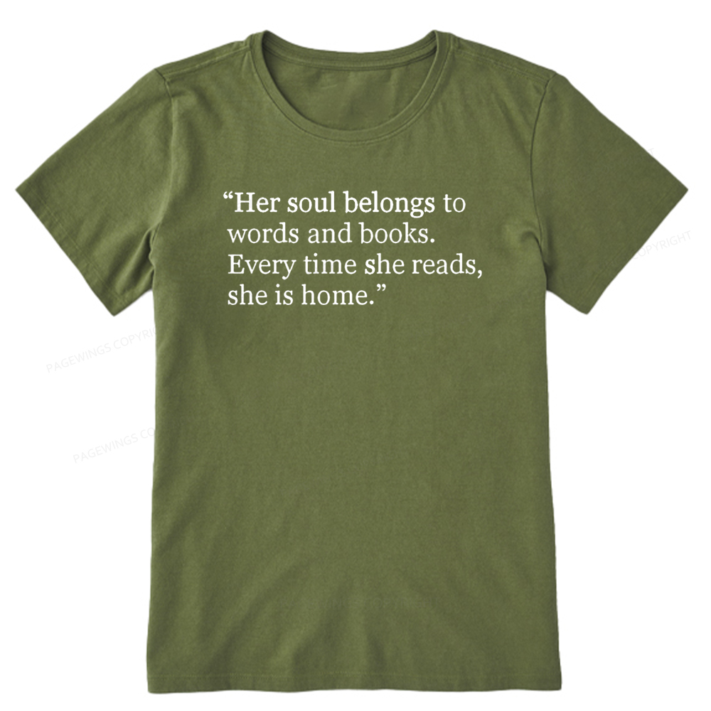Pagewings Her Soul Belongs To Words And Books Unisex Classic T-shirt