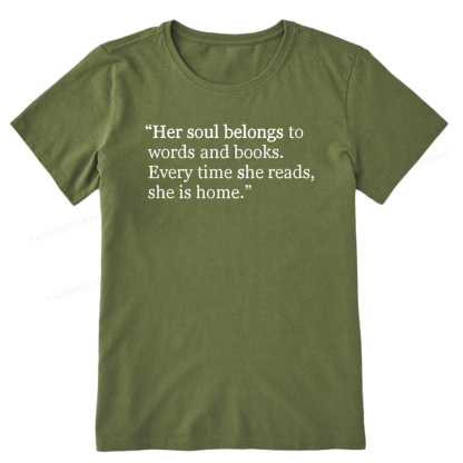 Pagewings Her Soul Belongs To Words And Books Unisex Classic T-shirt