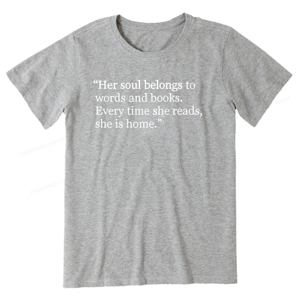Pagewings Her Soul Belongs To Words And Books Unisex Classic T-shirt