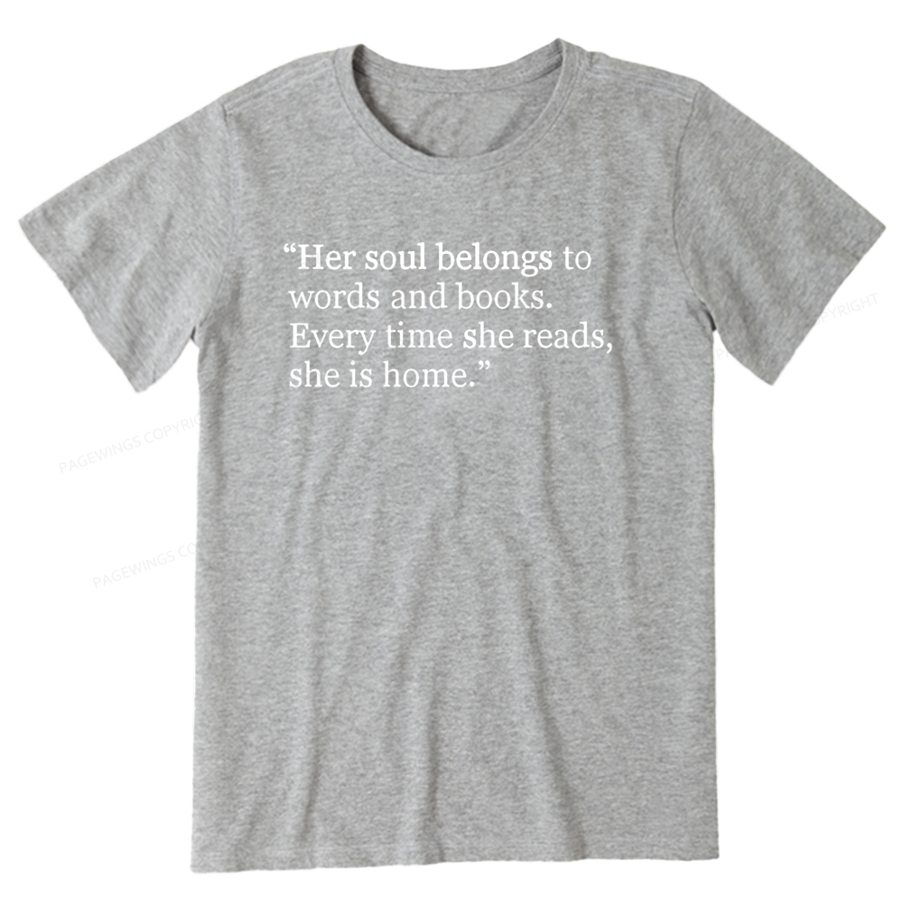 Pagewings Her Soul Belongs To Words And Books Unisex Classic T-shirt