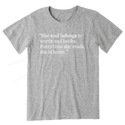 Pagewings Her Soul Belongs To Words And Books Unisex Classic T-shirt