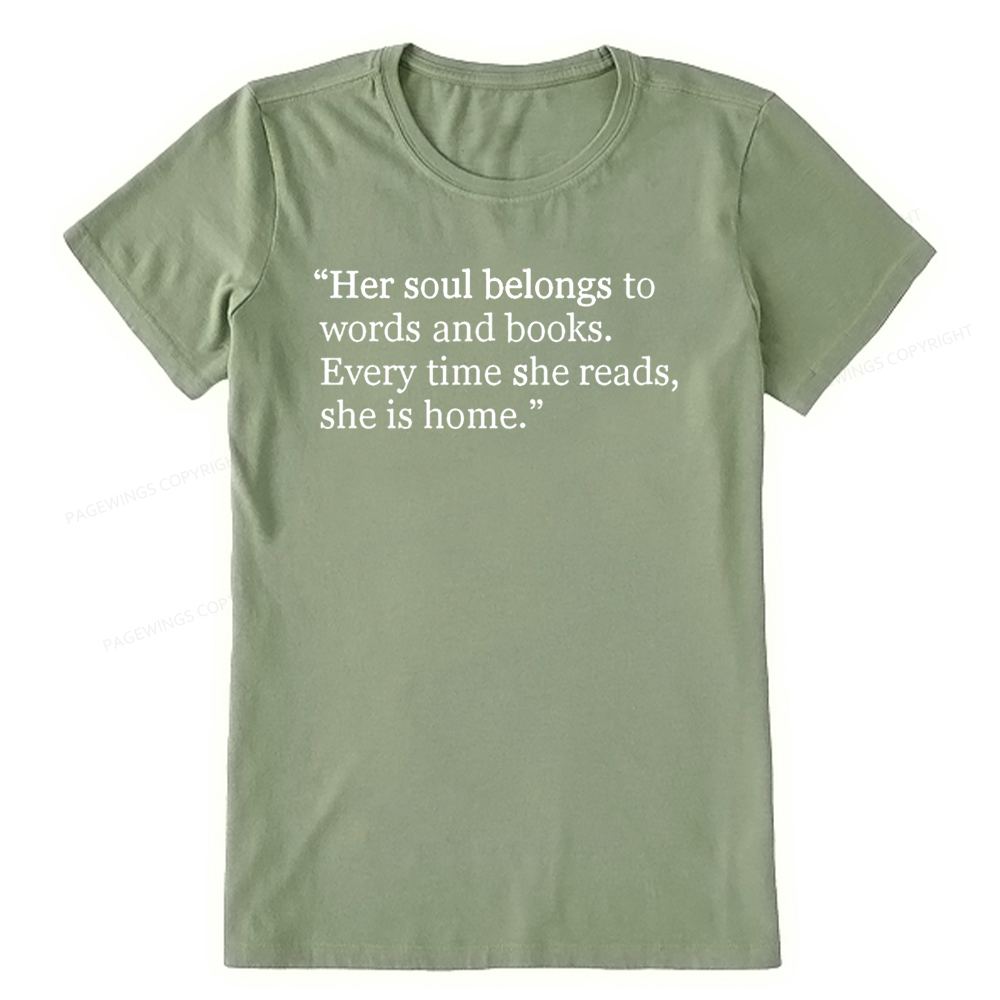 Pagewings Her Soul Belongs To Words And Books Unisex Classic T-shirt