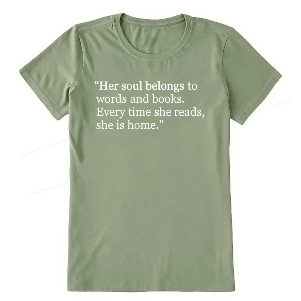 Pagewings Her Soul Belongs To Words And Books Unisex Classic T-shirt