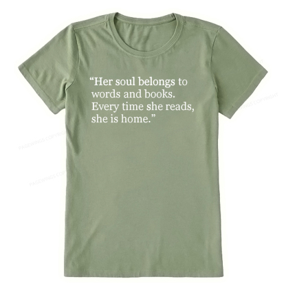 Pagewings Her Soul Belongs To Words And Books Unisex Classic T-shirt