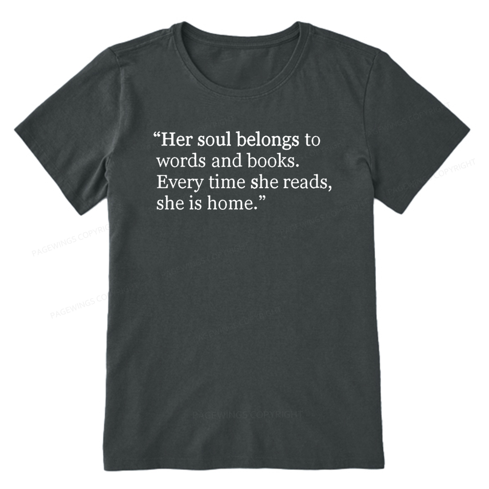 Pagewings Her Soul Belongs To Words And Books Unisex Classic T-shirt