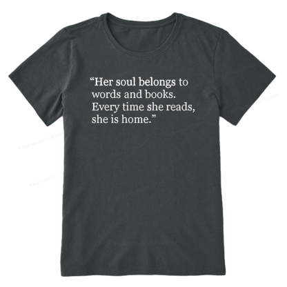 Pagewings Her Soul Belongs To Words And Books Unisex Classic T-shirt
