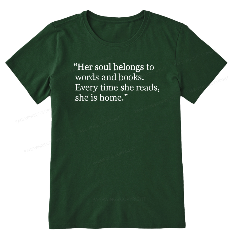 Pagewings Her Soul Belongs To Words And Books Unisex Classic T-shirt