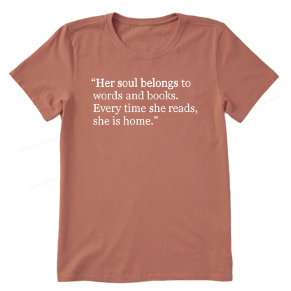Pagewings Her Soul Belongs To Words And Books Unisex Classic T-shirt